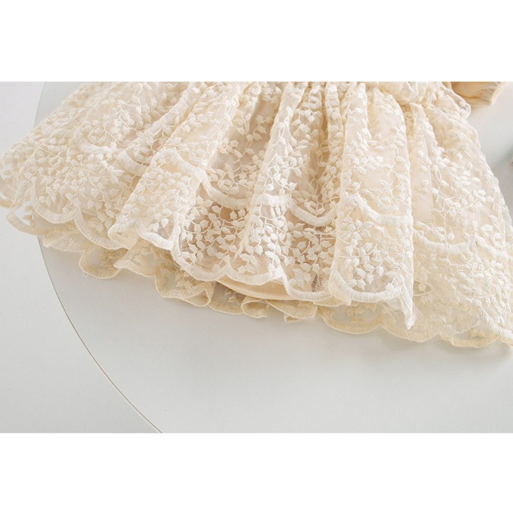 Amber Lace Baby Girls Romper Dress with Hairband – Soft Cotton Blend Outfit