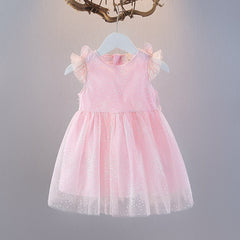 Angel Wings Lovely Girls Dress – Soft Cotton-Polyester Blend Outfit