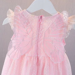 Angel Wings Lovely Girls Dress – Soft Cotton-Polyester Blend Outfit