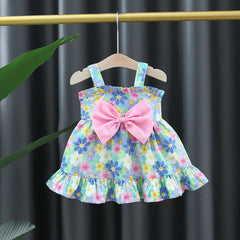 Aquatic Girls Floral Dress – Soft Cotton Summer Outfit