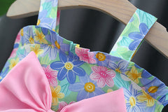 Aquatic Girls Floral Dress – Soft Cotton Summer Outfit