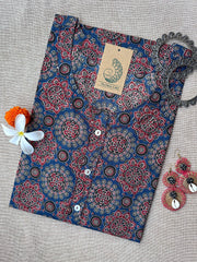 "Roshan" Ajrakh Hand Block Printed  Cotton kurta