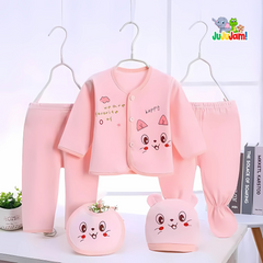 Baby Girls Cute Welcome Hamper Set (5 Pieces) – Soft Cotton Newborn Outfit