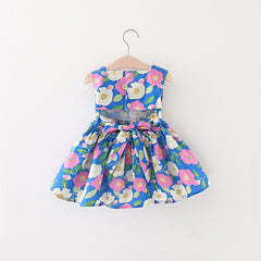 Back Pattern Floral Baby Girls Cotton Dress – Sleeveless Summer Outfit