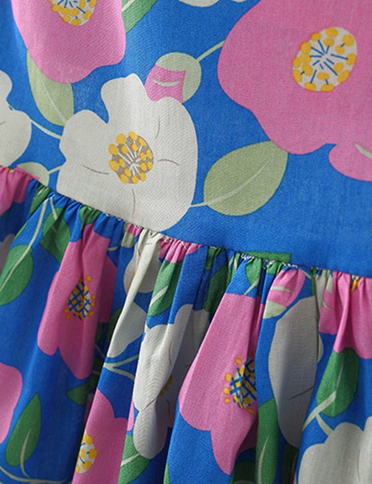 Back Pattern Floral Baby Girls Cotton Dress – Sleeveless Summer Outfit