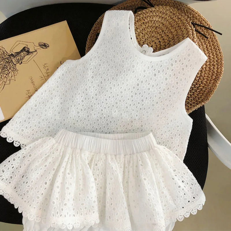 Beach Breeze Girls Set – Lightweight Cotton Blend Summer Outfit for Toddlers and Kids