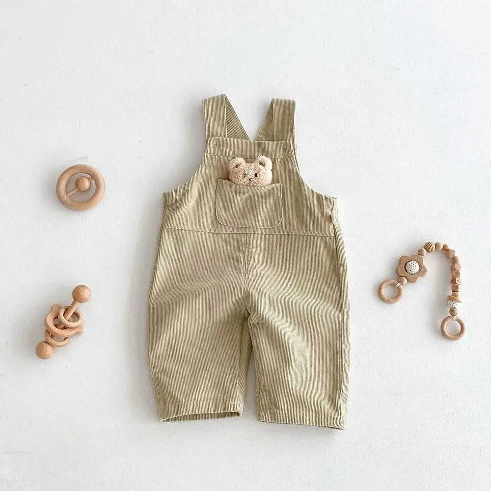 Bear Baby Boys and Girls Corduroy Jumpsuit – Soft and Durable Outfit