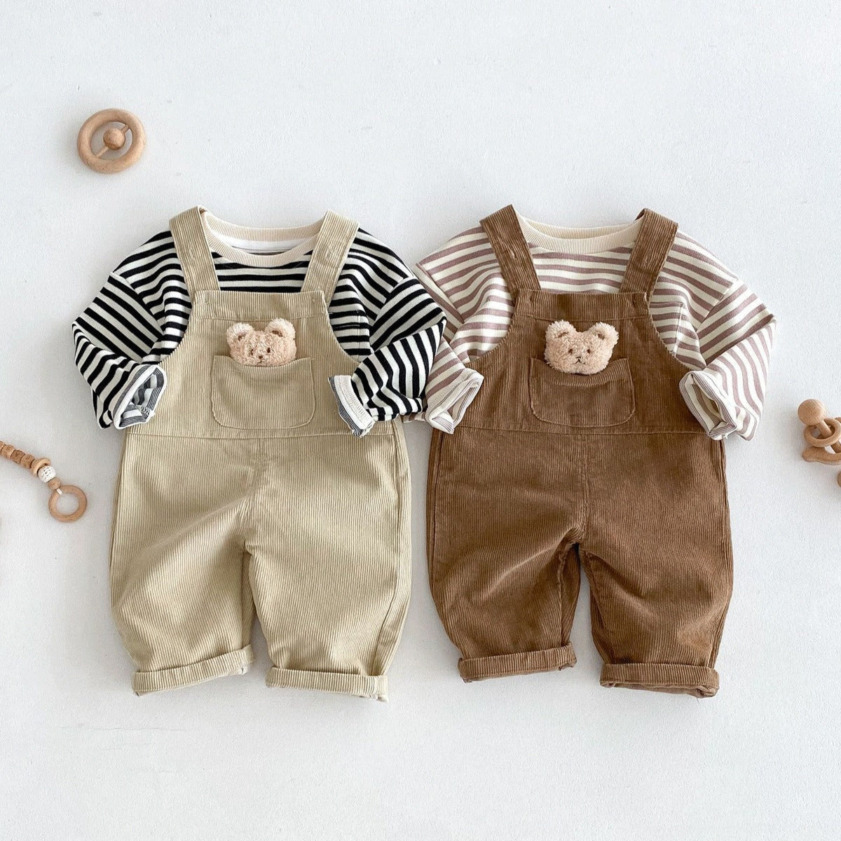 Bear Baby Boys and Girls Corduroy Jumpsuit – Soft and Durable Outfit