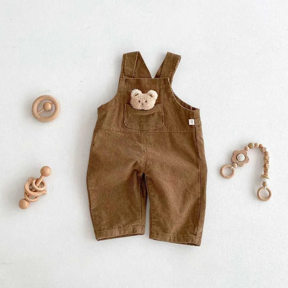 Bear Baby Boys and Girls Corduroy Jumpsuit – Soft and Durable Outfit