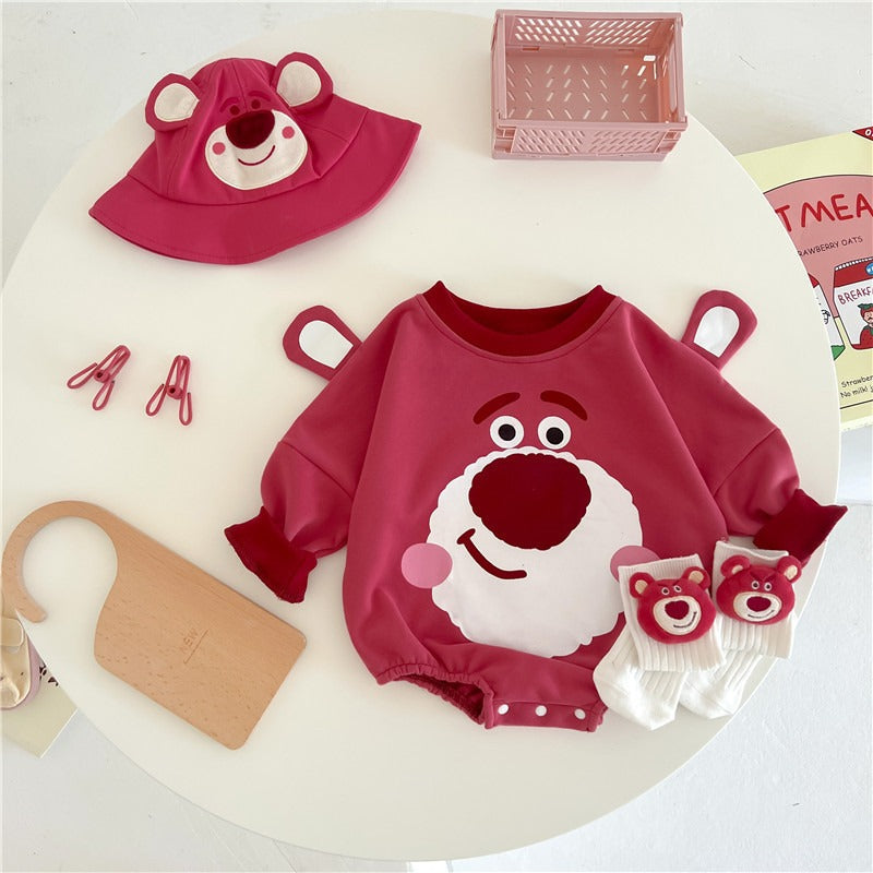 Bearberry Baby Boys and Girls Romper Set with Hat and Socks – Soft Cotton Blend