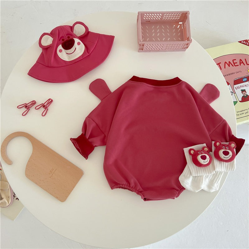 Bearberry Baby Boys and Girls Romper Set with Hat and Socks – Soft Cotton Blend