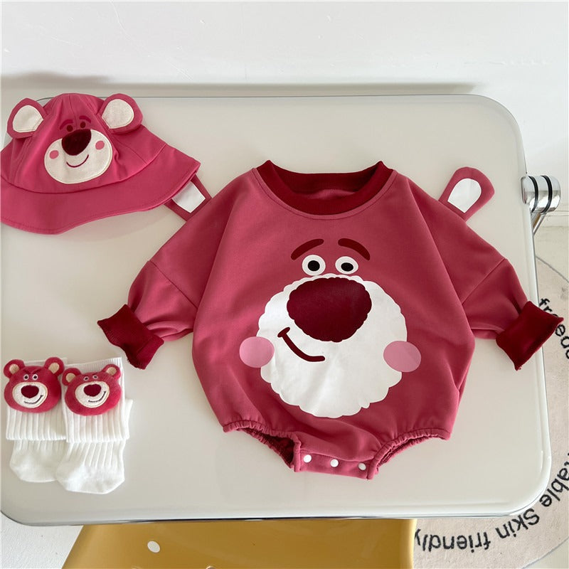Bearberry Baby Boys and Girls Romper Set with Hat and Socks – Soft Cotton Blend