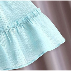 Pearl Neck Rich Girls Dress – Elegant Cotton Party Outfit