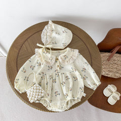 Bella Organic Baby Girls Romper with Cap – Soft Cotton Outfit