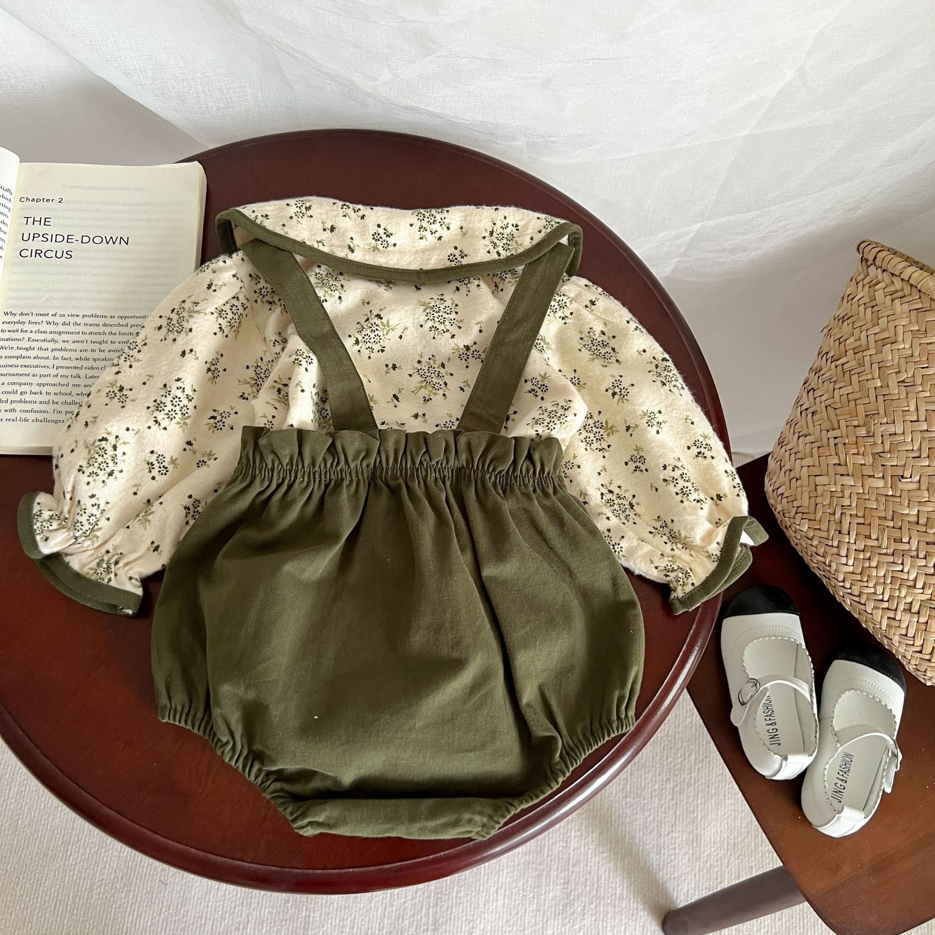 Bella Two-Piece Baby Girls Romper Set – Soft Cotton Outfit