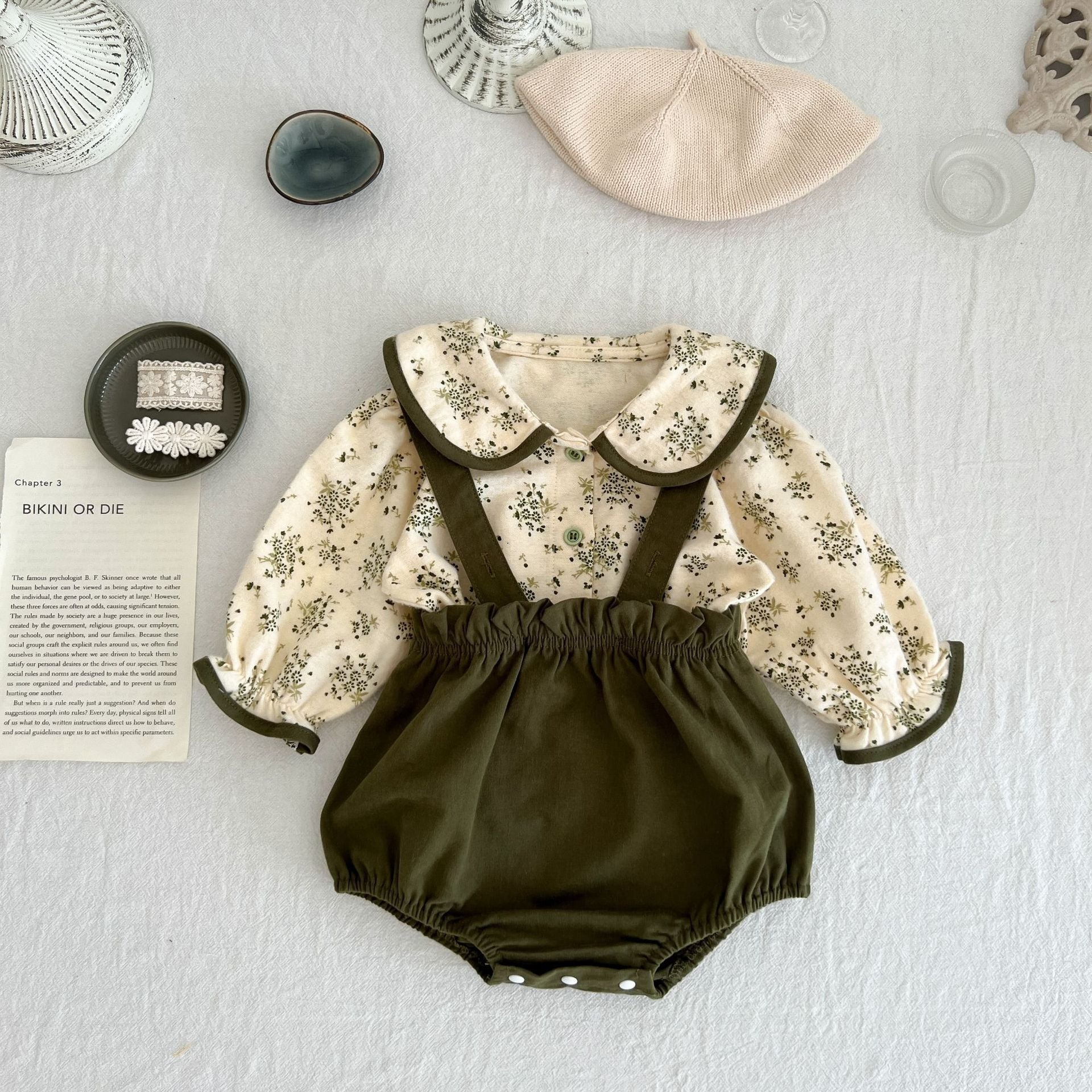Bella Two-Piece Baby Girls Romper Set – Soft Cotton Outfit