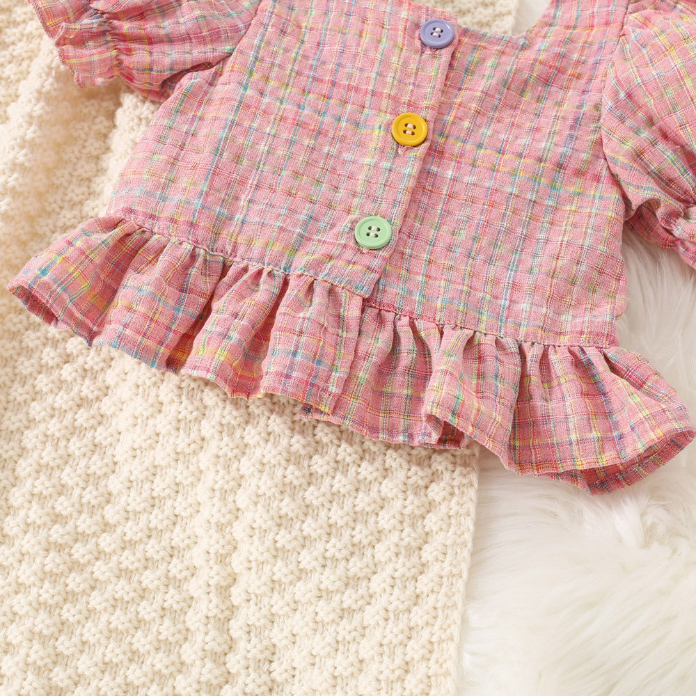 Belle Girls Pink Two-Piece Outfit – Cotton Summer Set