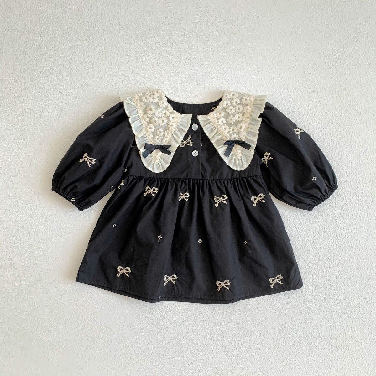 Black Matching Baby Girls Romper and Dress – Soft Cotton Outfit