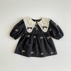 Black Matching Baby Girls Romper and Dress – Soft Cotton Outfit