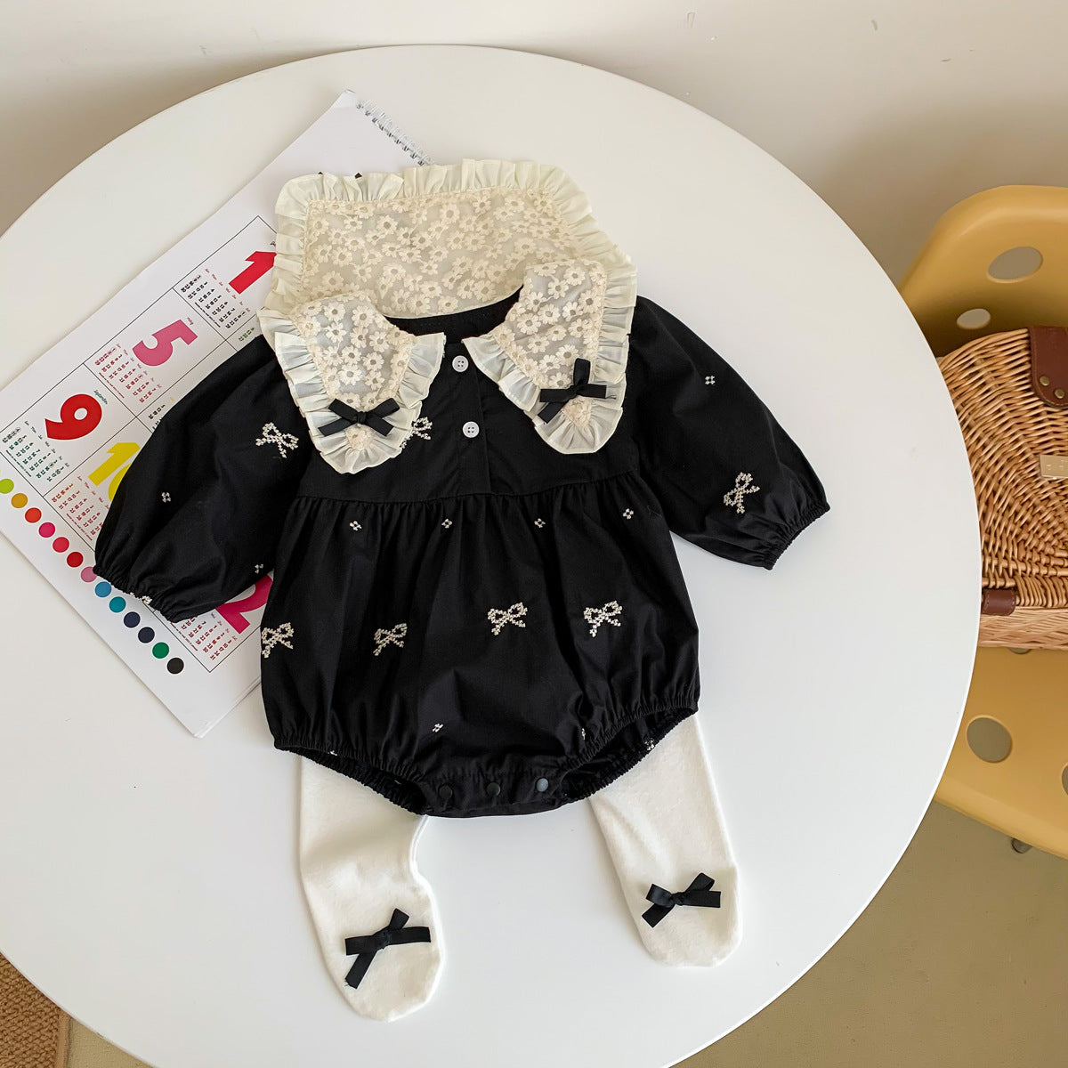 Black Matching Baby Girls Romper and Dress – Soft Cotton Outfit