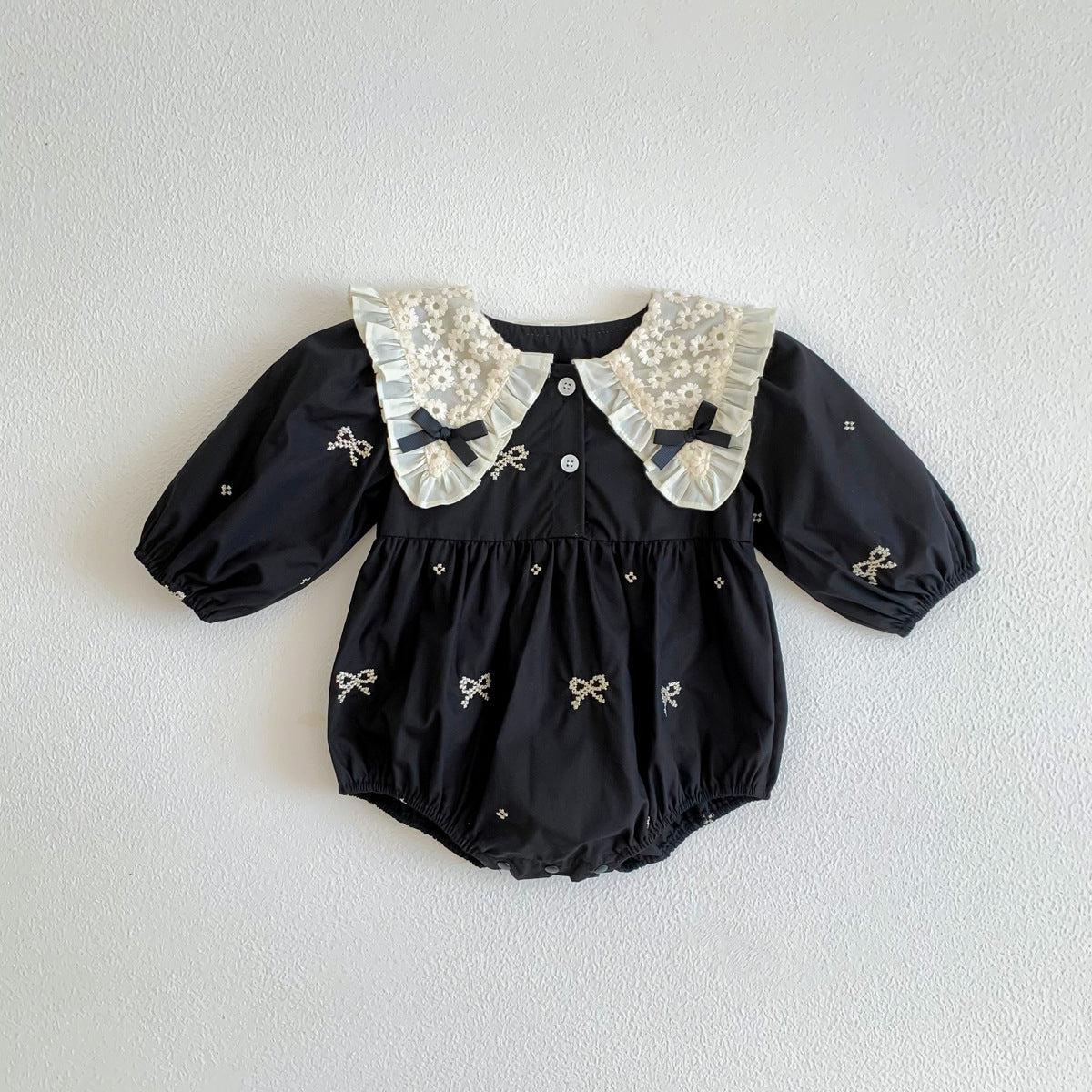 Black Matching Baby Girls Romper and Dress – Soft Cotton Outfit