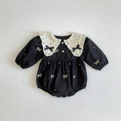 Black Matching Baby Girls Romper and Dress – Soft Cotton Outfit