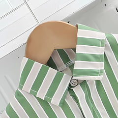Boys Vertical Striped Co-ord Set – Soft Cotton Blend Two-Piece Outfit