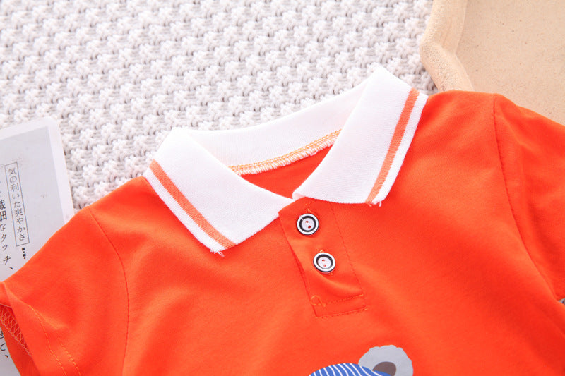 Boys Collared T-Shirt and Bottom Set – Cotton Casual Outfit