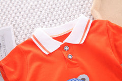Boys Collared T-Shirt and Bottom Set – Cotton Casual Outfit