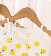 Bright Fruit Sleeveless Top and Shorts Girls Set – Lightweight Cotton Summer Outfit