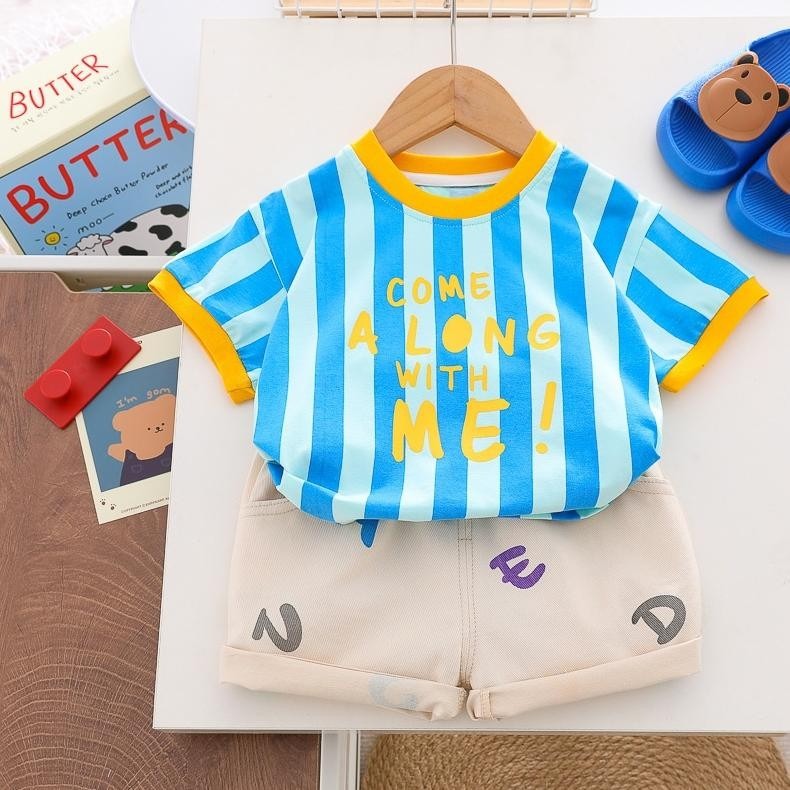Boys Bright Sky Stylish Set – Cotton-Polyester Blend Outfit