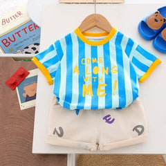 Boys Bright Sky Stylish Set – Cotton-Polyester Blend Outfit