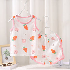 Bunny Carrot Girls Soft Cotton Lounge Set – Comfortable Two-Piece Outfit