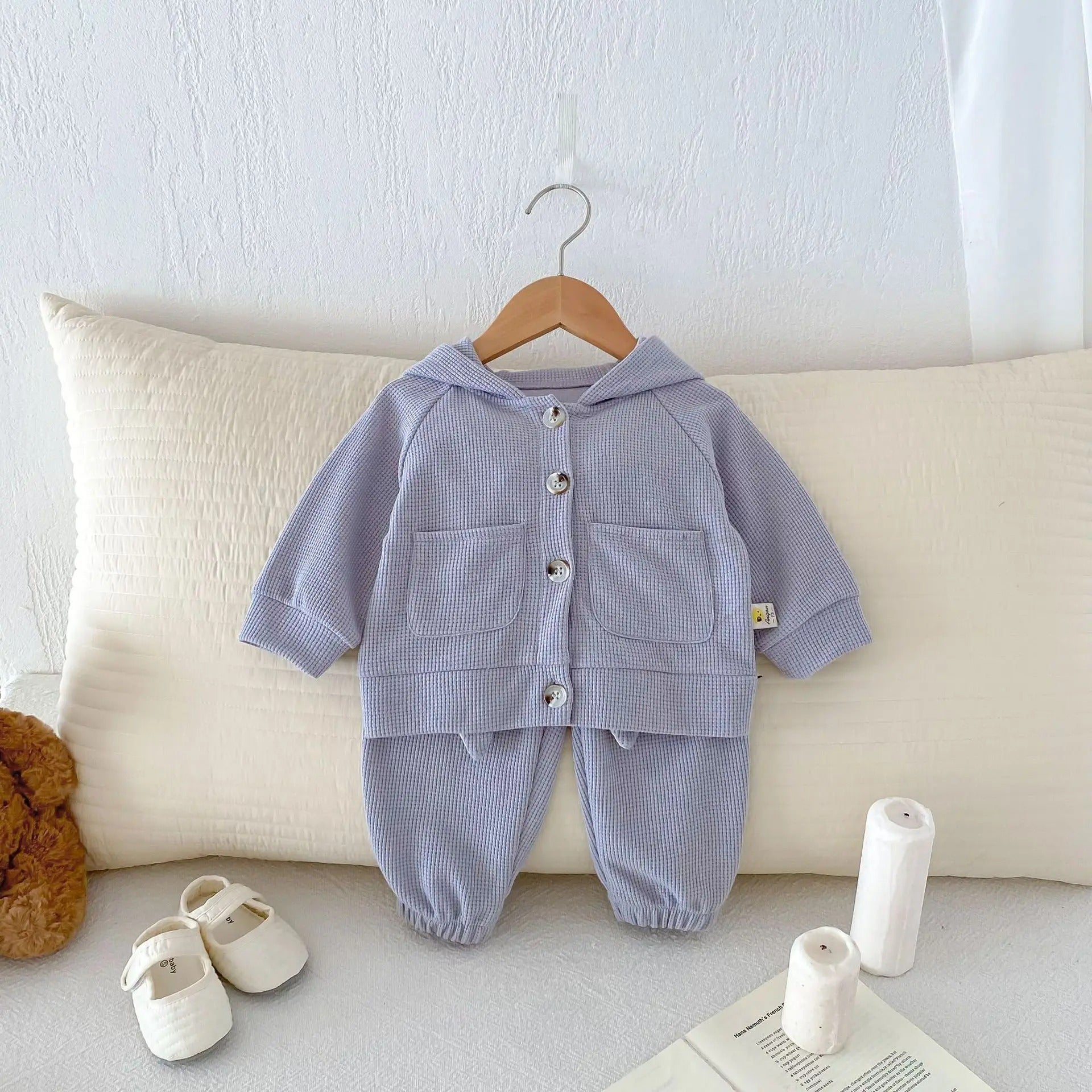Bunny Hood Boys and Girls Two-Piece Co-ord Set – Soft Cotton Knit Outfit