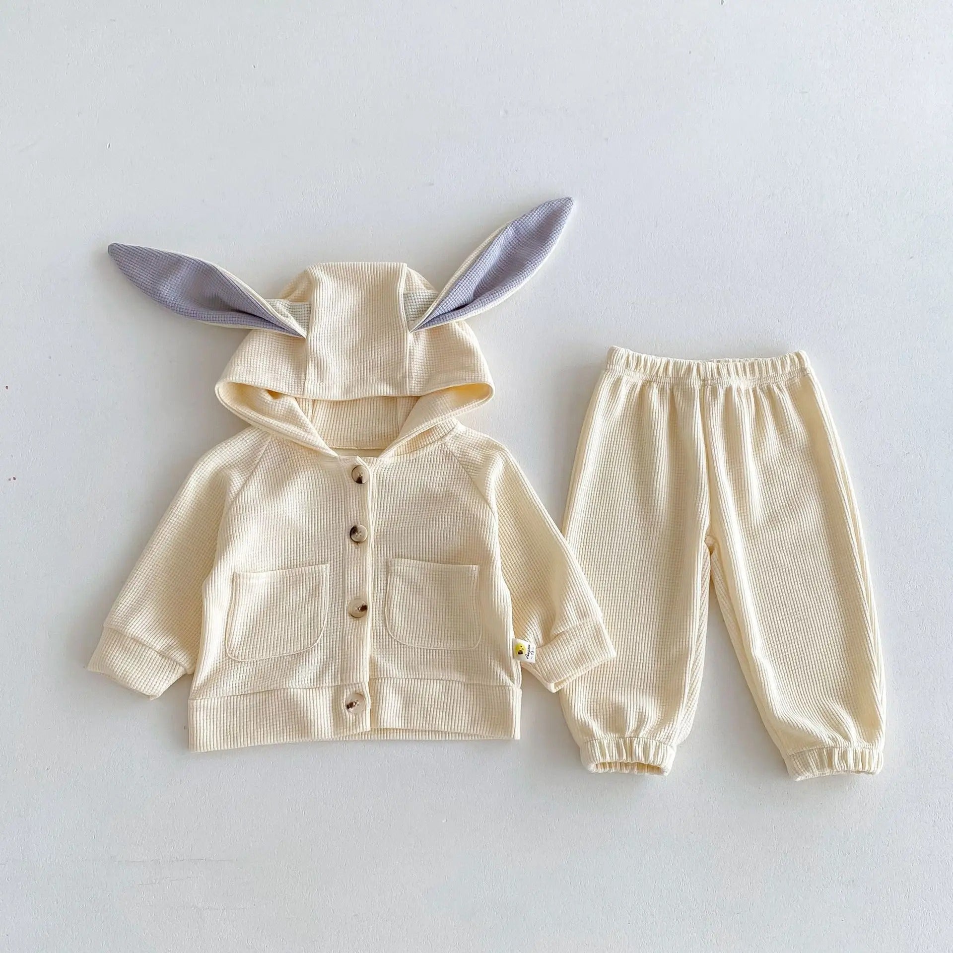 Bunny Hood Boys and Girls Two-Piece Co-ord Set – Soft Cotton Knit Outfit