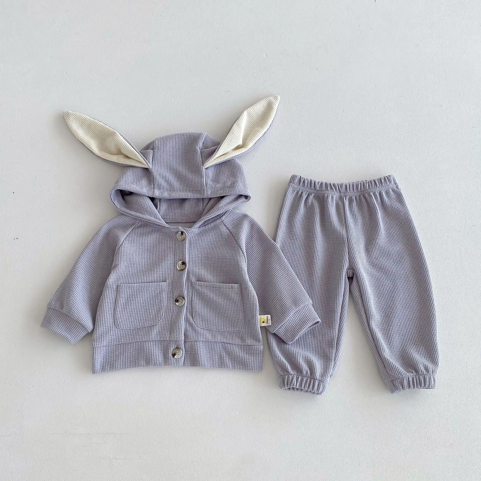 Bunny Hood Boys and Girls Two-Piece Co-ord Set – Soft Cotton Knit Outfit