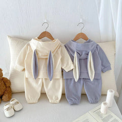 Bunny Hood Boys and Girls Two-Piece Co-ord Set – Soft Cotton Knit Outfit