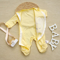 Bunny Love Baby Girls Romper – Soft Cotton with Long Sleeves