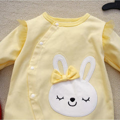 Bunny Love Baby Girls Romper – Soft Cotton with Long Sleeves