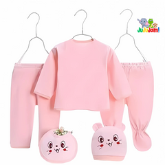 Baby Girls Cute Welcome Hamper Set (5 Pieces) – Soft Cotton Newborn Outfit