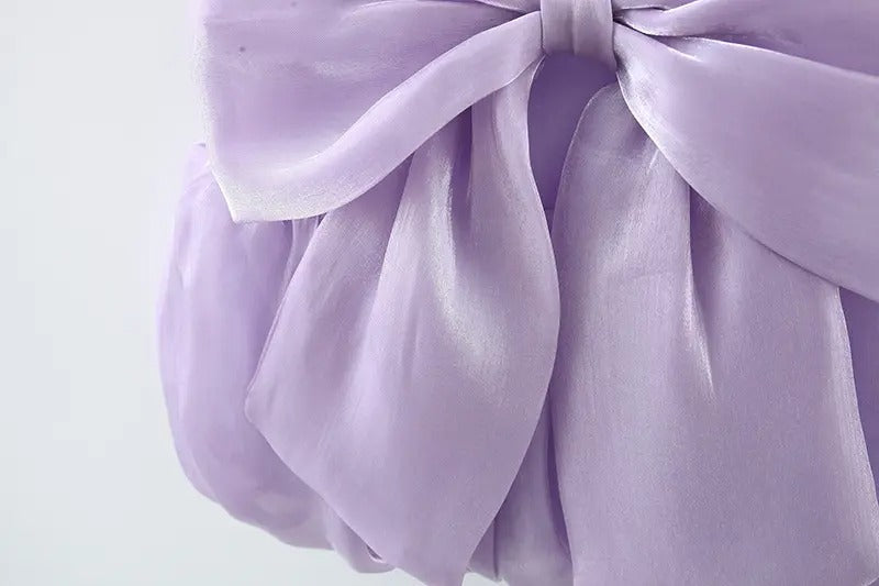 Festive Lavender Princess Girls Dress – Elegant Cotton Liner Party Wear