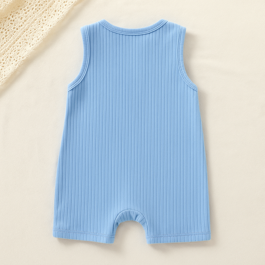 Comfy Blue Baby Romper for Boys and Girls – Soft Cotton