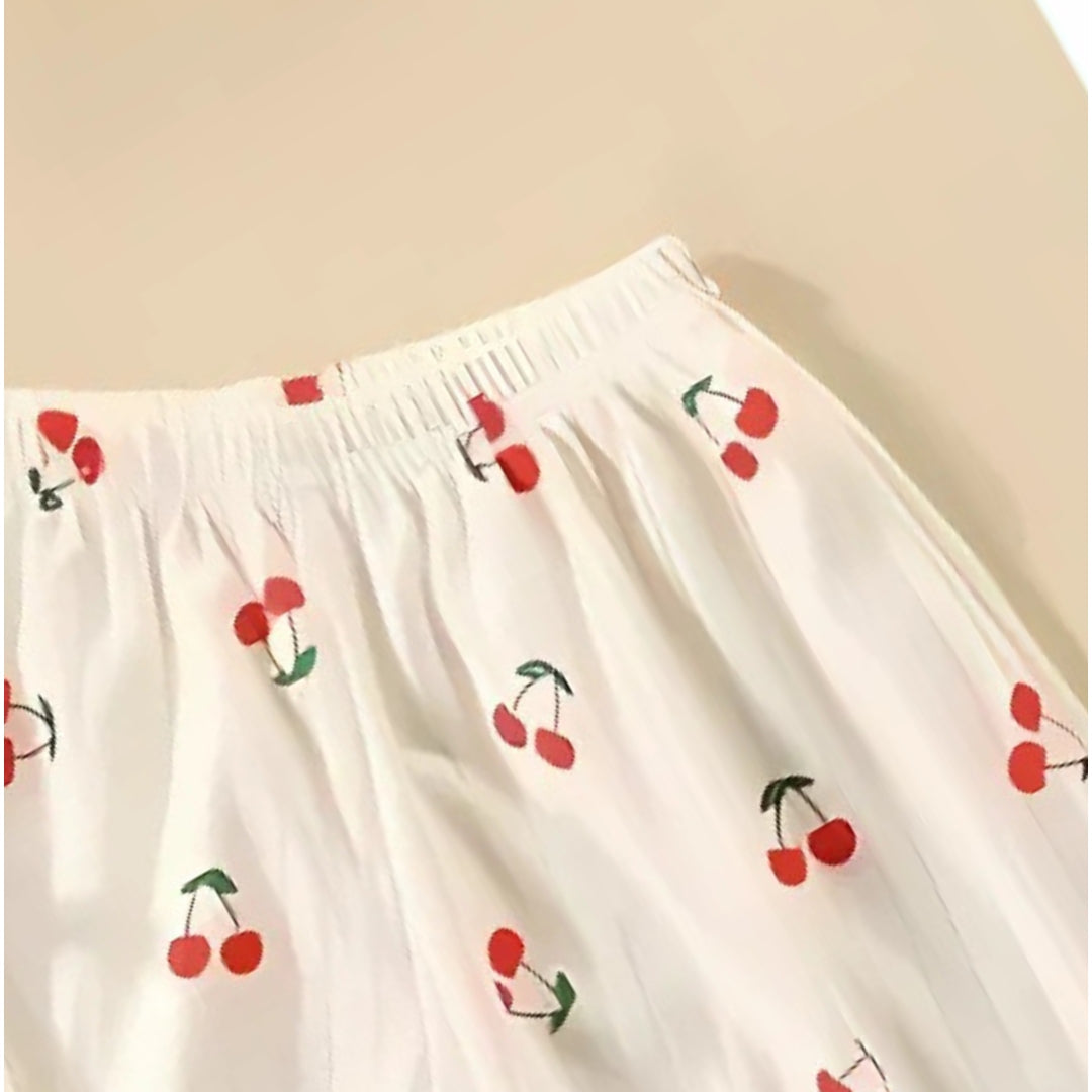 Cherry Sweet Girls Cotton Blend Lounge Wear Set – Comfortable Two-Piece Outfit