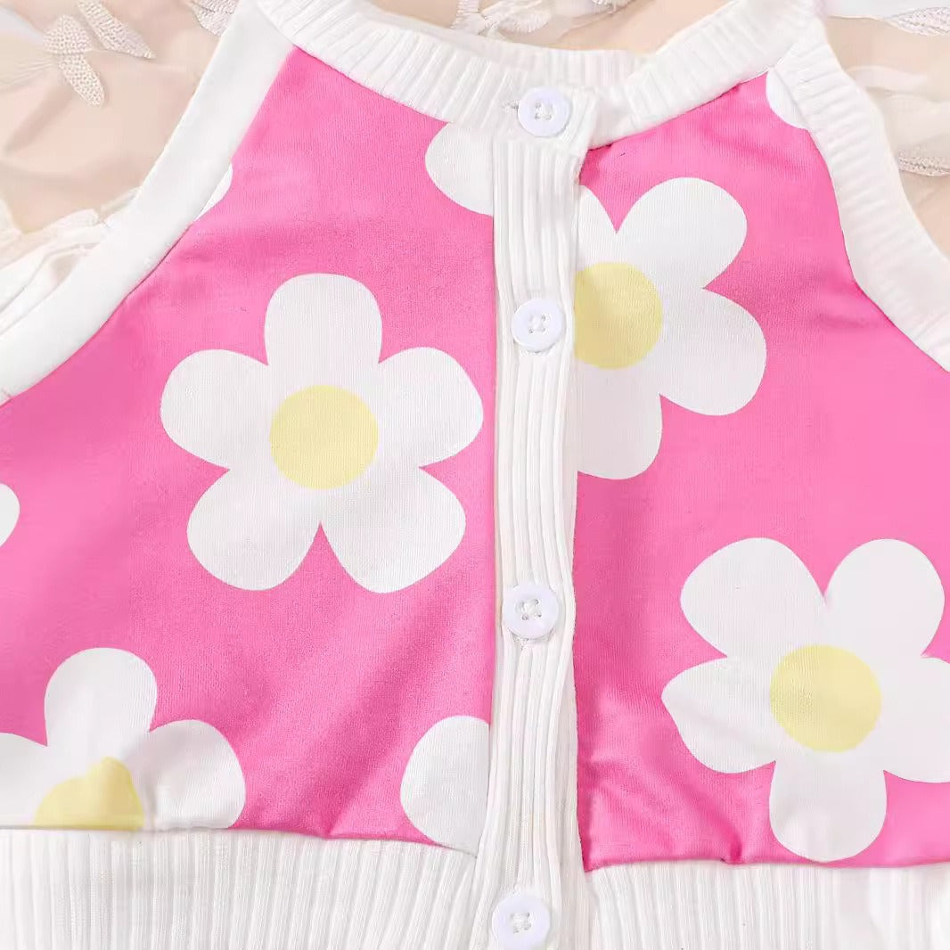 Chloe Pink Blossom Baby Girls Cotton Blend Set – Cute Two-Piece Outfit