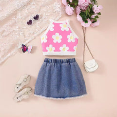 Chloe Pink Blossom Baby Girls Cotton Blend Set – Cute Two-Piece Outfit
