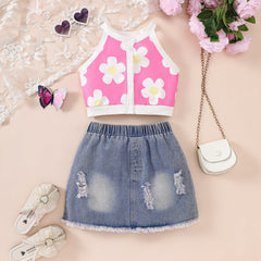 Chloe Pink Blossom Baby Girls Cotton Blend Set – Cute Two-Piece Outfit