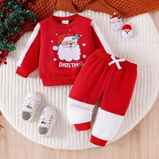 Christmas Santa Baby Boys Co-ord Set – Festive Cotton Blend Outfit