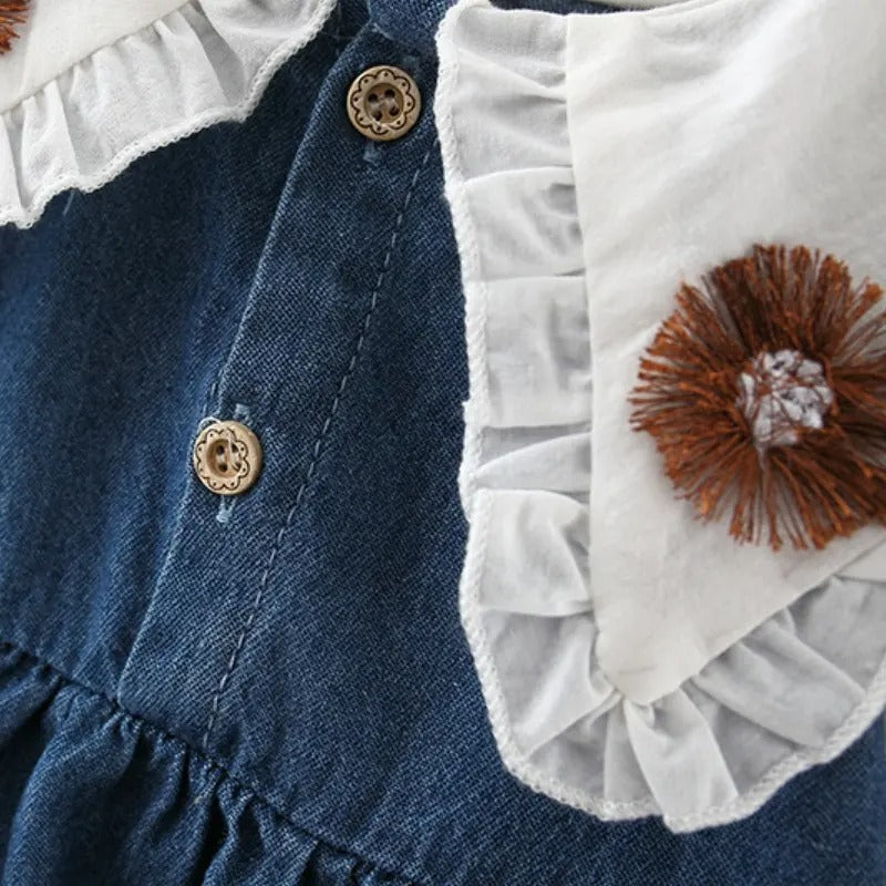 Classic Denim Girls Dress – Casual Cotton Outfit for Everyday Wear