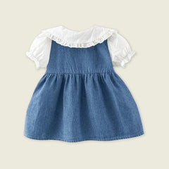Classic Denim Girls Dress – Casual Cotton Outfit for Everyday Wear