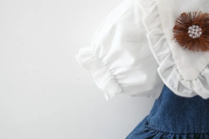 Classic Denim Girls Dress – Casual Cotton Outfit for Everyday Wear